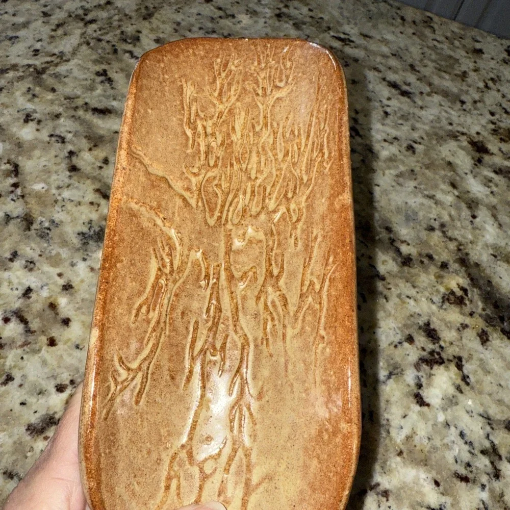 Pottery Brown  Spoon Rest Custom Hand Crafted‎   Unique. Custom Made 5141
